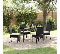 Set da Pranzo per Giardino 5 pcs Nero