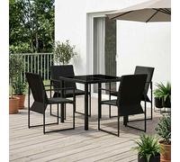 Set da Pranzo per Giardino 5 pcs Nero e antracite