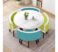 Set da pranzo per tavolo da cucina rotondo da 4-5 pezzi, 80 x 75 cm, elegante tavolo da colazione per sala da pranzo, ideale per pasti in famiglia