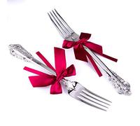 Set da pranzo personalizzato per matrimoni con 2 forchette, forchette incise personalizzate Mr & Mrs, regalo di anniversario, regalo per il matrimonio, ricordo (Stile Vintage)