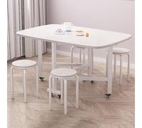 Set da Pranzo Pieghevole da 5 Pezzi, Set da Pranzo da Cucina con 4 sedie, Set da Tavolo e sedie da Cucina, Set da Pranzo da Cucina da 100 * 60 cm/39,3 * 23,6 Pollici(White)