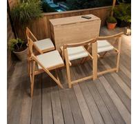 Set da pranzo pieghevole da 55" con 5 pezzi, tavolo allungabile salvaspazio con ribaltina, tavolo da pranzo in legno massello mobile con 4 sedie e ruote for cucina, sala da pranzo