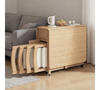 Set da pranzo pieghevole salvaspazio da 5 pezzi, tavolo e sedie a farfalla estensibili, ideale for piccoli spazi, balconi