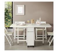 Set da pranzo pieghevole salvaspazio, tavolo allungabile in legno massello con 4/6 sedie, compatto ed elegante for piccole cucine e sale da pranzo | Perfetto for 4-6 persone(Natural,4 Chairs)