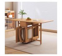 Set da pranzo pieghevole salvaspazio, tavolo allungabile in legno massello con 4/6 sedie, compatto ed elegante for piccole cucine e sale da pranzo | Perfetto for 4-6 persone(Wood,4 Chairs)