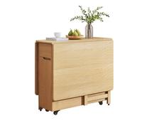 Set da pranzo pieghevole standard - Tavolo da studio ergonomico con 4/6 sedie impilabili, angoli arrotondati di sicurezza e 4 ruote con freni(Wood,4 Chairs)