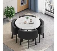 Set da pranzo rotondo, 5 pezzi, mobili moderni per il tempo libero, 1 tavolo e 4 sedie, per casa, cucina, ristorante