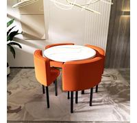 Set da pranzo rotondo con un racconto e quattro sedie che coprono un'area di \u200 ㎡ Comfortale Seduto Feeling Suitale per la cucina di casa, ristorante e altre scene