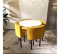 Set da pranzo rotondo con un racconto e quattro sedie che coprono un'area di \u200 ㎡ Comfortale Seduto Feeling Suitale per la cucina di casa, ristorante e altre scene