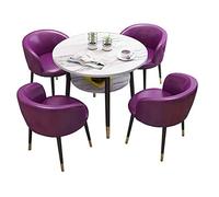 Set da pranzo rotondo da 5 pezzi con 4 sedie viola tavolo da pranzo per reception, balcone, ufficio e tempo libero