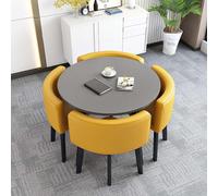 Set da pranzo rotondo da 5 pezzi con tavolo e 4 sedie, mobili salvaspazio per cucina/sala da pranzo, tavolo da conferenza per la colazione e l'ufficio, per la casa e i luoghi di lavoro