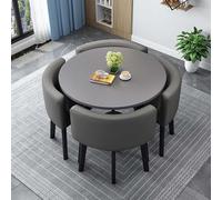 Set da pranzo rotondo da 5 pezzi con tavolo e 4 sedie, mobili salvaspazio per cucina/sala da pranzo, tavolo da conferenza per la colazione e l'ufficio, per la casa e i luoghi di lavoro