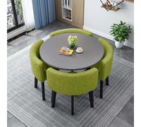 Set da pranzo rotondo da 5 pezzi con tavolo e 4 sedie, mobili salvaspazio per cucina/sala da pranzo, tavolo da conferenza per la colazione e l'ufficio, per la casa e i luoghi di lavoro