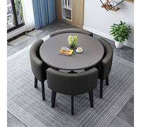 Set da pranzo rotondo da 5 pezzi con tavolo e 4 sedie, mobili salvaspazio per cucina/sala da pranzo, tavolo da conferenza per la colazione e l'ufficio, per la casa e i luoghi di lavoro