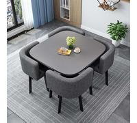 Set da pranzo rotondo da 5 pezzi con tavolo e 4 sedie, mobili salvaspazio per cucina/sala da pranzo, tavolo da conferenza per la colazione e l'ufficio, per la casa e i luoghi di lavoro