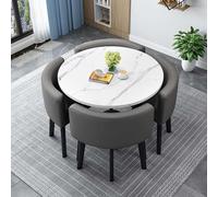 Set da pranzo rotondo da 5 pezzi con tavolo e 4 sedie, mobili salvaspazio per cucina/sala da pranzo, tavolo da conferenza per la colazione e l'ufficio, per la casa e i luoghi di lavoro