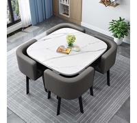 Set da pranzo rotondo da 5 pezzi con tavolo salvaspazio e 4 sedie, per cucina, colazione, bar, ufficio, conferenze, mobili eleganti e funzionali per casa e luoghi di lavoro