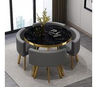 Set da pranzo rotondo da 80 cm con tavolo e sedie, 5 pezzi per ricevimenti familiari o aziendali. Include 1 tavolo e 4 sedie. Ideale per sala conferenze, ufficio e casa.