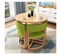 Set da pranzo rotondo da 80 cm - Set di sedie - Conferenza per la reception per uffici per salva di spazio per il salone di bellezza e mobili da salone balcone - Colore verde per appartamento e sala
