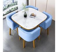 Set da pranzo rotondo, tavolo e 4 sedie, elegante arredamento da cucina, design moderno salvaspazio per sala da pranzo, ideale per il bar della colazione o la sala conferenze