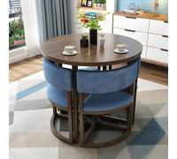 Set da pranzo salvaspazio da 4 pezzi per soggiorno, cucina, sala conferenze, tavolo rotondo e sedie, design a basso profilo, mobili moderni per piccoli spazi