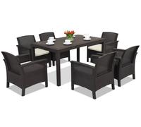 Set da pranzo Venezia Premium 6 Bica in technorattan marrone