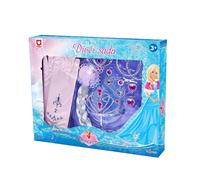 Set da principessa per bambine con guanti e treccia, rosa