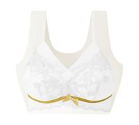 Set da ragazza 4 anni donna correzione Bra Bra Sexy Up Wireless Bra Breathable Braccio per donne anziane Everyday Braccio corpo sexy in vinile, bianco, L