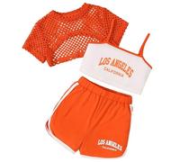 Set da ragazza a maniche corte per ragazze, completo estivo a righe tre pezzi top senza maniche e pantaloncini per età da otto a quattordici vestiti casual da indossare tutti i giorni per vacanze