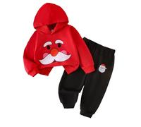 Set da ragazzo per festa a due pezzi, maniche lunghe, con cappuccio grafico San Nicola, pantaloni comodi da jogging invernale, spettacolo di famiglia, regalo per anni, confortevole cotone morbido