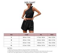 Set da relax senza maniche da donna, una spalla, nero, taglia M, con bordo frill