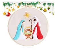 Set da ricamo presepe, kit da ricamo presepe - Kit da ricamo cristiano per l'arredamento | Kit di ricamo cristiano scena di Gesù kit di ricamo per la decorazione della camera delle vacanze