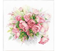 Set da ricamo Riolis, rose motivo rose ad acquerello, punto croce, motivo a cont