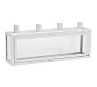 Set da riempire fai da te, portacandele dell'Avvento, per fai da te, candelabro, riempibile, con scatola in metallo/vetro, bianco, diametro ciotola per candela: 2,4 mm, lunghezza 38 x 8 x 17 cm.