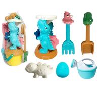 Set da sabbia per bambini con mulino a tema dinosauro, secchiello e formine
