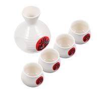 Set da Sake in Ceramica Stile Giapponese, Tazza e Caraffa | Finitura Liscia e Sbavature, Design Semplice e Naturale, per Tavola Orientale, Casa e Locali