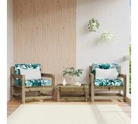 Set da Salotto da Giardino Set di Divani in Pino Massiccio da 3 Pezzi con Cuscini Mobile da Giardino Modulare per Balcone da Disponibile in Vari Colori (Poltrona)