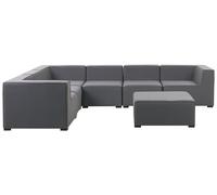 Set da Salotto Grigio a 7 Posti Componibile con Pouf destro Arezzo