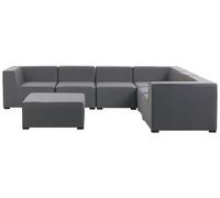 Set da Salotto Grigio a 7 Posti Componibile con Pouf sinistro Arezzo