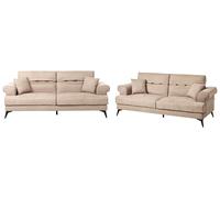 Set da salotto tessuto marrone chiaro SKIVE