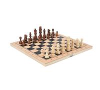 Set da scacchi pieghevole da viaggio, Set di scacchi 3 in 1, dama, backgammon, legno, nero, dimensioni multiple(34x34cm)