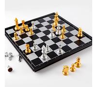 Set da scacchi pieghevole da viaggio, Set di scacchi in legno con tavola pieghevole, pezzi degli e scatola portaoggetti
