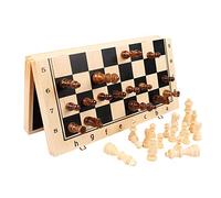 Set da scacchi pieghevole da viaggio, Set di scacchi in legno pieghevole con slot stoccaggio extra S/M/L Colore