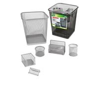 Set scrivania Lebez 6 Pz. accessori in rete argento art.1426 [1426-S]