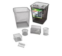 Set scrivania Lebez 6 Pz. accessori in rete argento art.1426 [1426-S]