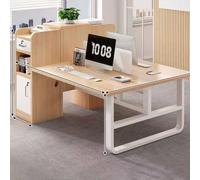 Set da scrivania moderno for ufficio con scomparto alto, postazione di lavoro modulare for supervisore e sedia in rete combinata for il reparto finanziario contabile