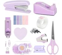 Set da scrivania per ufficio, include cucitrice, dispenser per nastro, forbici, perforatore, graffette, appunti, organizer