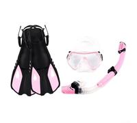 Set da snorkeling con maschera regolabile, boccaglio Dry Top e pinne ad alta efficienza energetica per tutti i livelli di abilità (L/XL, rosa)