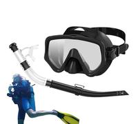 Set da snorkeling con top - Maschera da immersione in silicone panoramica a vista ampia con copertura per il viso per gli appassionati di sport acquatici e adulti durante viaggi in spiaggia e turismo