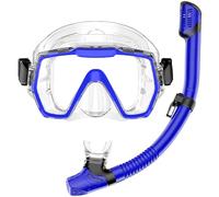 Set da snorkeling per adulti, anti-perdite e anti-appannamento, lente in vetro temperato, vista panoramica, maschera da nuoto Dry Top, kit per snorkeling, immersioni, nuoto, viaggi, con borsa per il
